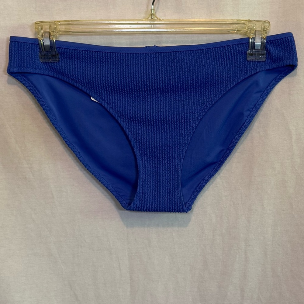 AA-32 Aerie NWT Blue Ribbed Bikini Bottom Lined Summer Swim Wear Size XL